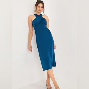 Elegant Blue Midi Dress